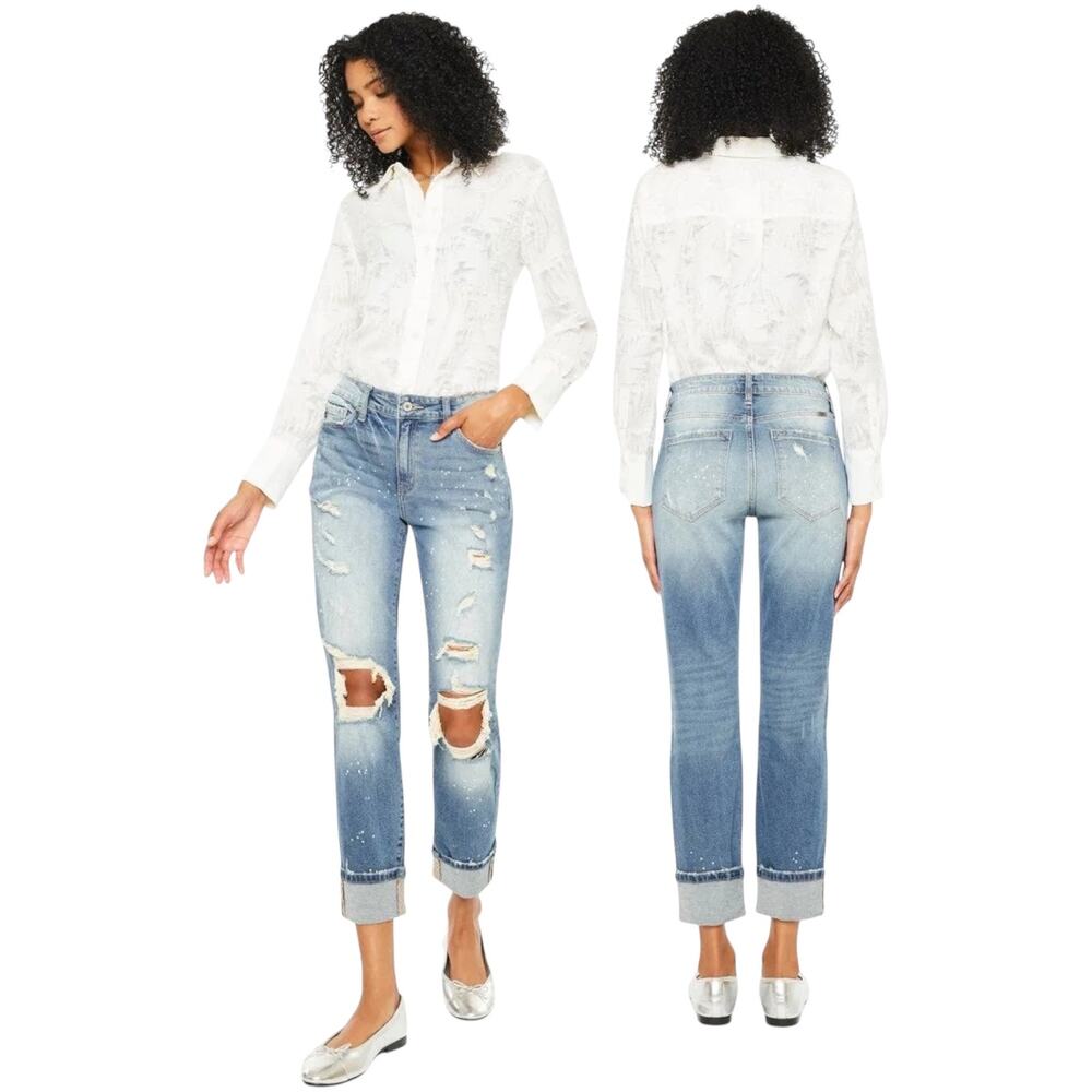 KanCan Mid Rise Boyfriend Jeans 8388L Light Wash 5/26